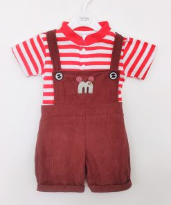Boys Suspender - Red and Maroon-BSUS