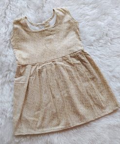 Cotton Daily Wear Frock - DFK - Thick Dots Print - Brown