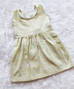 Cotton Daily Wear Frock - DFK - Thick Dots Print - Green