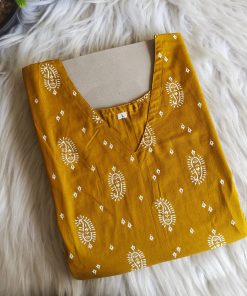 Maternity/ Feeding dress - PPMFK - Color with Mango Print - Gold Rush Yellow