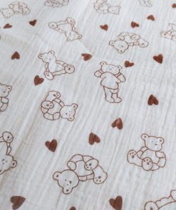 Crinkled Muslin Cotton 4 Layer Blanket - BL2 - Line Teddy - Image 2