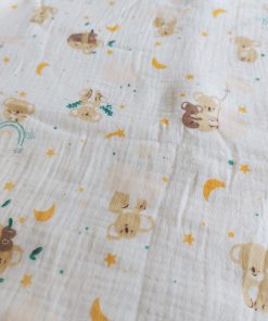 Crinkled Muslin Cotton 4 Layer Blanket - BL2 - Rainbow and Kola - Image 2