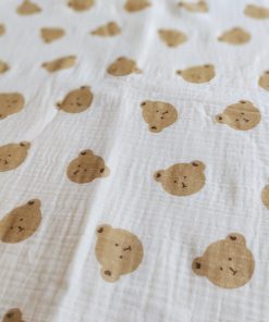Crinkled Muslin Cotton 4 Layer Blanket - BL2 - Brown Teddy - Image 2