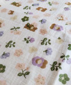 Crinkled Muslin Cotton 4 Layer Blanket - Flowers - BL1 - Image 2
