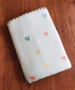 Crinkled Muslin Cotton 4 Layer Blanket - BL2 - Color Heart