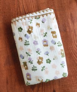 Crinkled Muslin Cotton 4 Layer Blanket - Flowers - BL1
