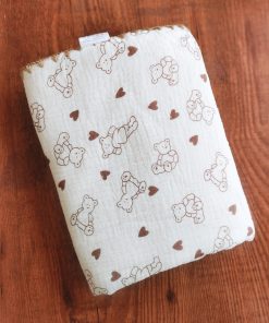 Crinkled Muslin Cotton 4 Layer Blanket - BL2 - Line Teddy