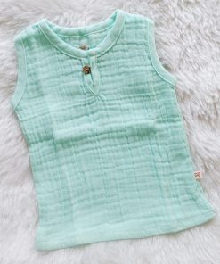 Muslin Cotton Jabla Sleeveless - FIMCJH- Pista Green