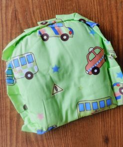 Cotton Rai Pillow - RPL01 - Green with Cars