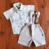 Boys Suspender with Cap - BSH - Light Pink Camo Print