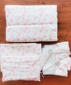 Cotton Cradle with Net, Bed, Pillow & Hanger – Pack of 5- Pink Cherry