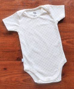 Romper/Onesie - Off White With Brown Dot - AZBS