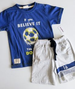 T-Shirt and Shorts Set - Blue and ash - BTS