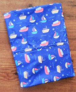 Cotton Cradle Cloth -  Dark Blue with Boat - HKCC