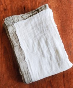 Muslin Cotton Crinkled Color Blanket - BL1 - 110cmx110cm - Grey Boarder with Brown Teddy