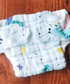 Color Crinkled Muslin Nappy – Ultra-Soft, 6-Layer Comfort for Your Baby - Blue Unicorn - NP01
