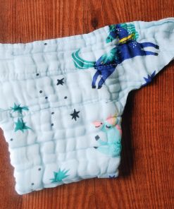 Alternative view of Color Crinkled Muslin Nappy – Ultra-Soft, 6-Layer Comfort for Your Baby - Blue Unicorn - NP01
