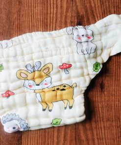 Alternative view of Color Crinkled Muslin Nappy – Ultra-Soft, 6-Layer Comfort for Your Baby - Peach Animals - NP01