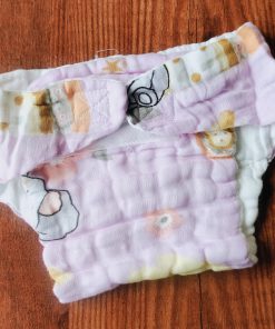 Color Crinkled Muslin Nappy – Ultra-Soft, 6-Layer Comfort for Your Baby - Lavender Kola - NP01
