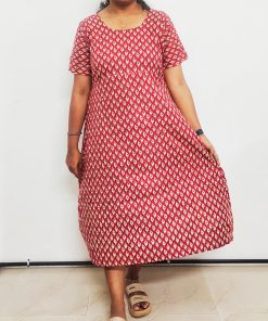 Alternative view of Daily Wear Maternity/ Feeding Dress - DMFK - Black with Red Triangle Print