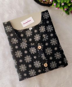 Maternity Casual Feeding Dress - MCFK - Black and white - Snow Print