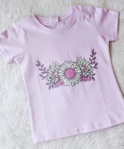 Girls Top - Light Purple Flower  - GTP1