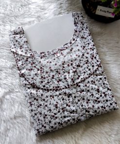 Maternity Feeding Nighty - MFN - Coffee Brown Thick Floral