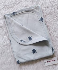 Hooded Blanket - 75x80cm - Light Blue with Star- HBL1