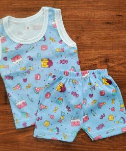 Vest and Shorts - Blue with Birthday Party - VS1