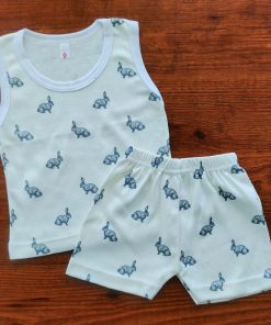 Vest and Shorts - Cream with Rabbit - VS1