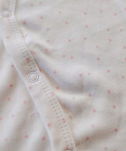 Alternative view of Knitted Cotton Jhabla Nappy - JHN - Off white with Pink Dot