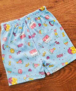 Knitted Cotton Daily Wear Shorts -  Blue Birthday Party