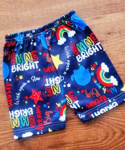 Knitted Cotton Daily Wear Shorts - Dark Blue and Red with Shine Bright- DSH1