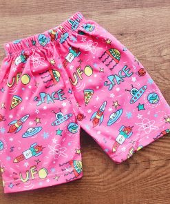 Knitted Cotton Daily Wear Shorts - Rose with Space - DSH1