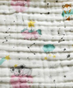 Pack of 2 Crinkled Muslin Burp / Face Towel- 26x50cm -Brown Bear and Pink Unicorn - BP1 - Image 3