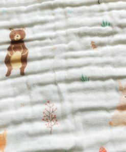 Pack of 2 Crinkled Muslin Burp / Face Towel- 26x50cm - Colour Car and Animal Print - BP1 - Image 3
