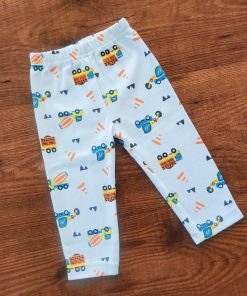 Unisex Daily Wear Pant - White with Crane and Truck - DPT1