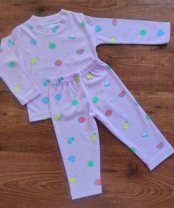 Full Sleeve Pajama Set - Pink with Vegetables - PJ1