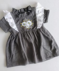 Girls Casual Frock - Grey - FRK