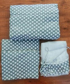Cotton Cradle with Net, Bed, Pillow and Hanger – Pack of 5 - Gray with White Circle
