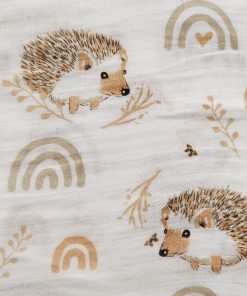 Bamboo Cotton Swaddle - Brown Porcupine and Rainbow - SW1 - Image 2