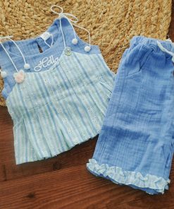 PremiumTop and Pants - Blue and Green Top With Blue Pant - GTHS1
