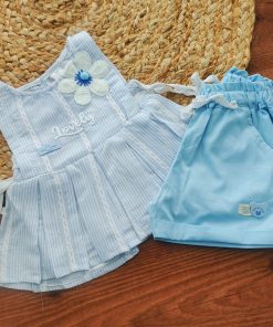 Premium Top and Shorts - GTSH - Blue Strip Top and Blue Shorts