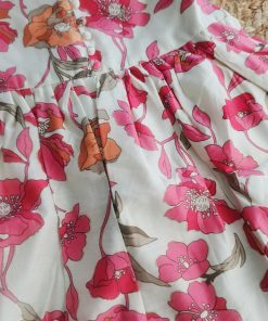 Alternative view of Girls Frock - Cream with Pink Big Floral - FRK
