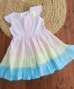 Girls Frock - FRK- Rainbow Color