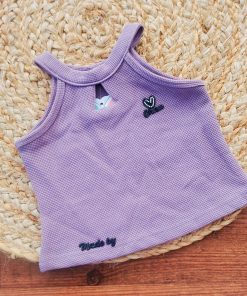Alternative view of Premium Top and Shorts - GTSH - Dark Purple Top and Grey Denim Shorts