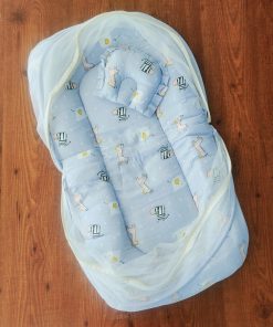 Foldable Muslin Bedding Set - Grey with Zebra and Giraffe - BS1