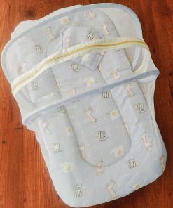 Foldable Muslin Bedding Set - Grey with Zebra and Giraffe - BS1 - Image 2