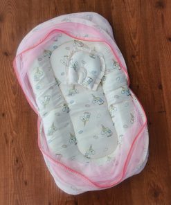 Foldable Muslin Bedding Set - Pink with Unicorn - BS1