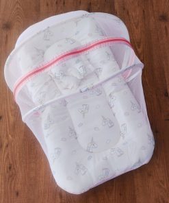 Foldable Muslin Bedding Set - Pink with Unicorn - BS1 - Image 2